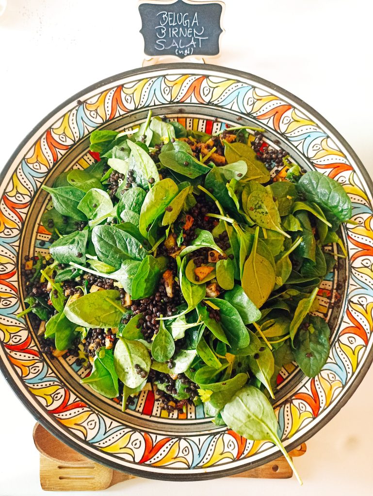 Spinat Linsen Salat vegan glutenfrei PUNYA